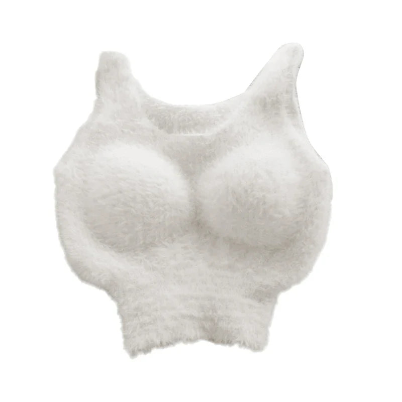 Fluffy Knit Crop Top styled with jeans