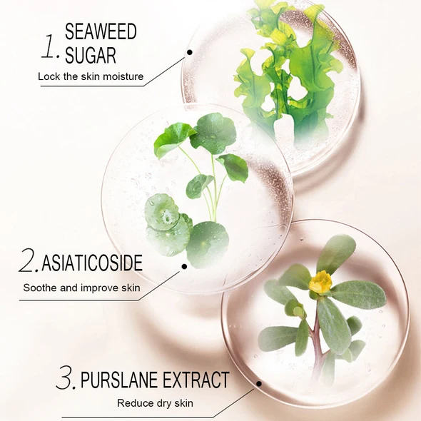 Key ingredients - Seaweed Sugar, Asiaticoside, Purslane Extract