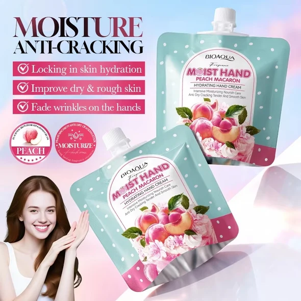 BIOAQUA Peach Macaron Hand Cream moisture anti-cracking benefits