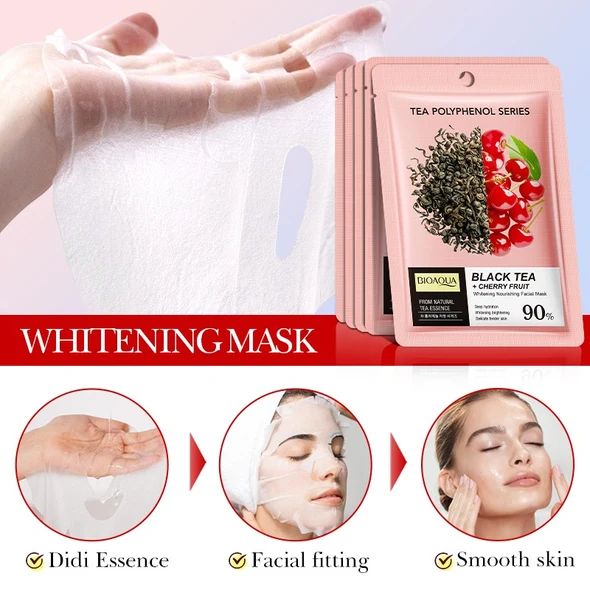 BIOAQUA Whitening Mask application steps - Didi Essence, Facial fitting, Smooth skin