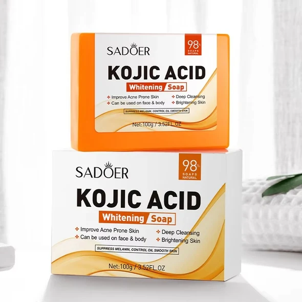 Sadoer Kojic Acid Whitening Soap – Improve acne prone skin, deep cleansing, brightening