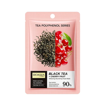 BIOAQUA Black Tea Cherry Fruit Whitening Facial Sheet Mask 25ml pouch