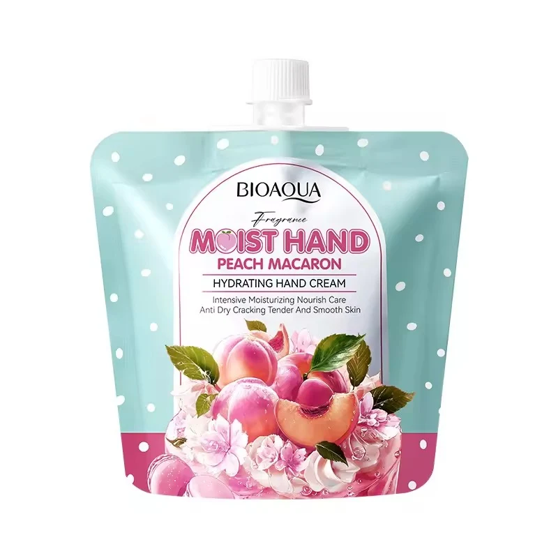 BIOAQUA Peach Macaron Hydrating Hand Cream pouch